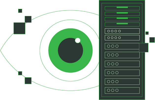 Ilustração da integração entre DCIM e Rack PDU Inteligente representando a visibilidade da infraestrutura crítica, monitoramento de energia e análise operacional em data center.