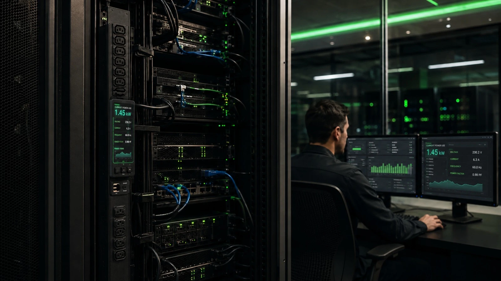 Monitoramento elétrico de data center com acompanhamento de consumo de energia e infraestrutura crítica em racks